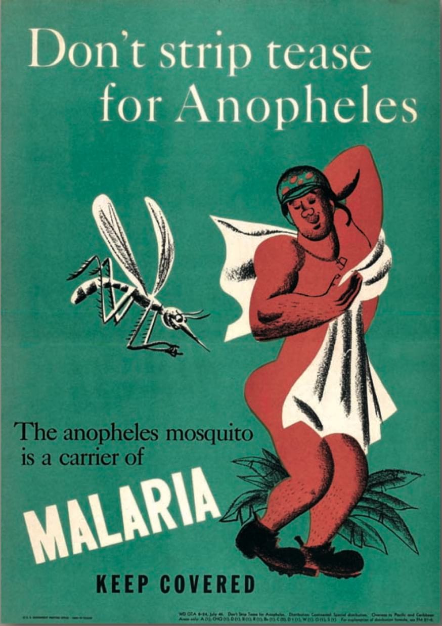 WWII Malaria educational poster @USNatArchives