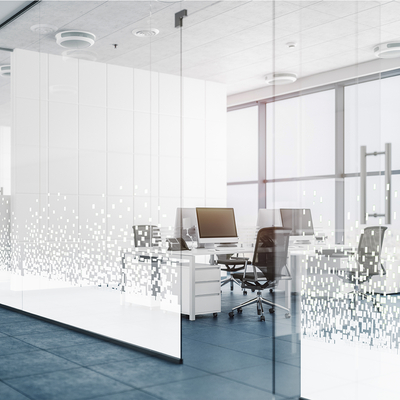 Coala Windows Decor Gradation White Squares Exploded 1525 mm