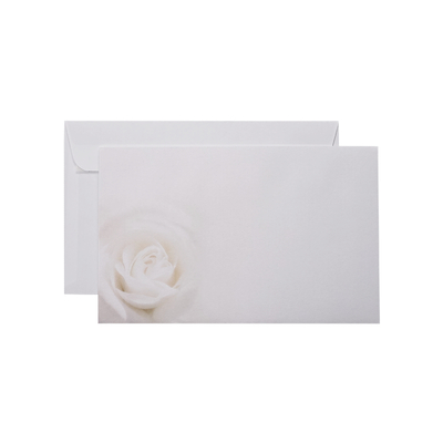 Enveloppe deuil erable Rose blanc