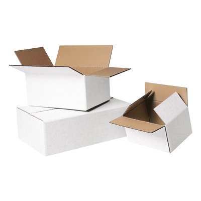 Wellkarton-Faltboxe, weiss, 1-wellig
