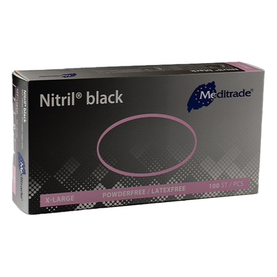 Nitrilhandschuhe, Grösse 9/XL, puderfrei, schwarz, Zupfbox zu 100 Stück | Antalis CH