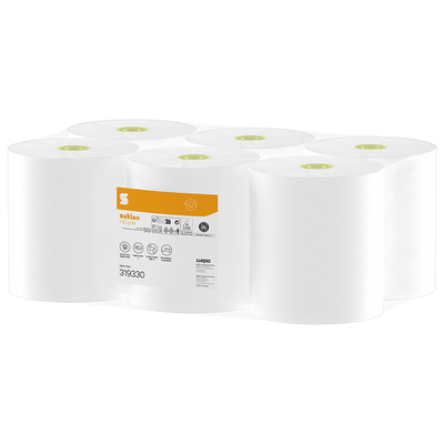 Satino HiCycle papier hygiénique grand rouleau, 100 % recyclé, deux couches, 94 x 250 mm, 1520 coupons, 319330 | Antalis CH