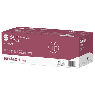 Satino HiLine Falthandtücher, 100 % Zellstoff, C-Falz, 2-lagig, 230 x 320 mm, Schachtel, 276790 | Antalis CH