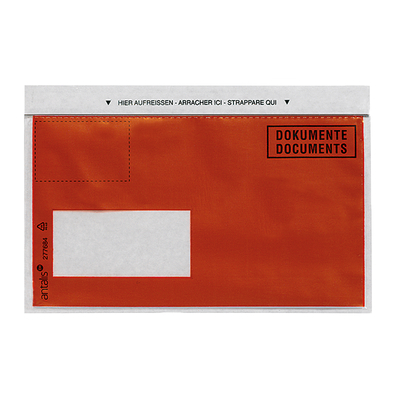 Pochette porte-documents 230 x 110 mm, C6/5, rouge, fenêtre à gauche (conforme aux normes postales) | Antalis CH
