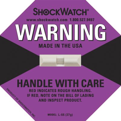 Stossindikator ShockWatch Label 37 g, blaulila