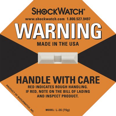 Indicateur de choc ShockWatch Label 75g, orange