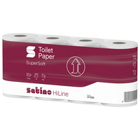Toilettenpapier Satino HiLine, 100 % Zellstoff, 3-lagig, 94 x 120 mm, 8 x 150 Coupons, 071360