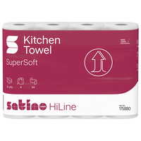 Satino HiLine Küchenrollen, Zellstoff-Mix, 3-lagig, 260 x 220 mm, 64 Blatt, Paket zu 4 Rollen, 175880 | Antalis CH