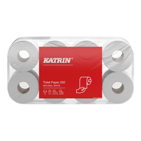 Katrin Toilettenpapier, 100 % Recycling, 2-lagig, 95 x 110 mm, 250 Blatt, Paket zu 8 Rollen, 169505 | Antalis CH