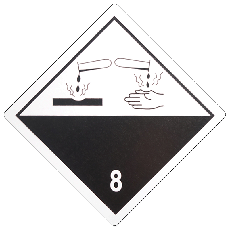 Gefahrgutetikette - Ätzende Stoffe, Klasse 8 | Antalis Schweiz