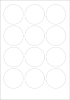 World Series Labels Top blanc  70g/m2 59x59