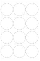 World Series Labels White blanc  70g/m2 69x69