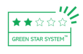 A 2 Stars "Green Star System for Visual Com" product means it is either made with a raw material of fossil origin that has a low recyclability or a material of renewable/biobased origin which is not recyclable