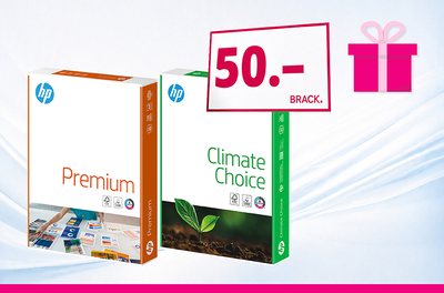 CHF 50 Brack-Gutschein pro Palette HP Premium oder HP Climate Choice